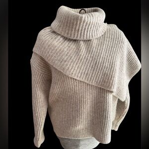 Thakoon Ribbed Cowl Neck Sweater - Cream